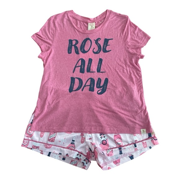 NWT munki munki Pink 'Rose All Day' Pajama Set - Picture 1 of 4